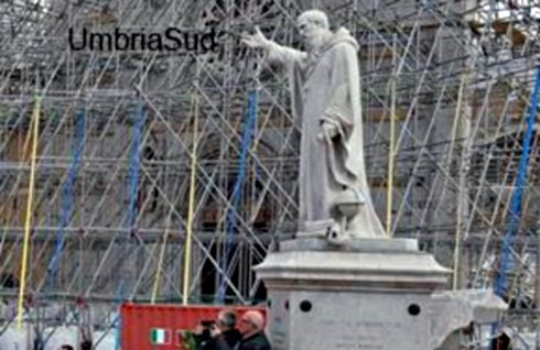 29 agosto 1880, a Norcia s’inaugura la statua di San Benedetto
